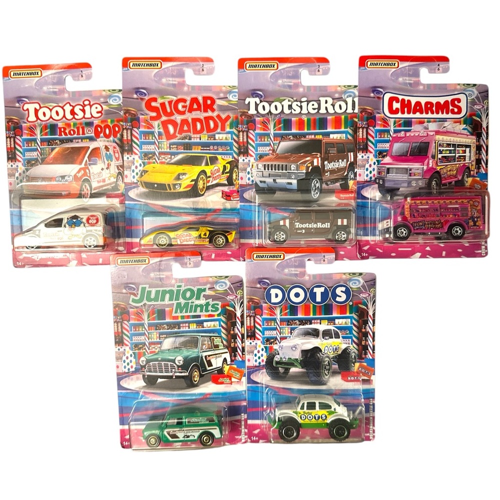 NWT Matchbox - 6 Cars - Candy Series